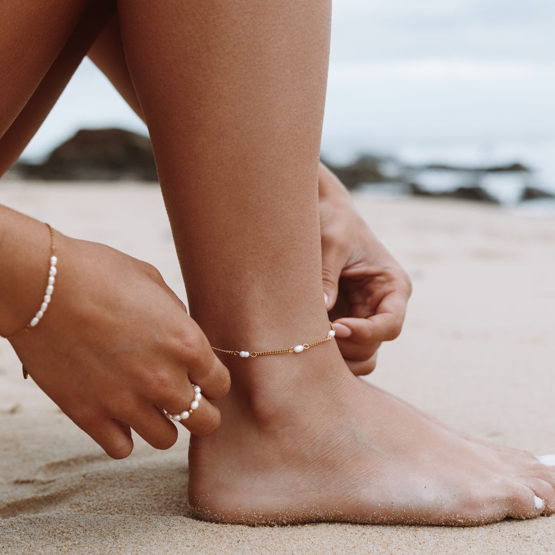Anklet med pärlor