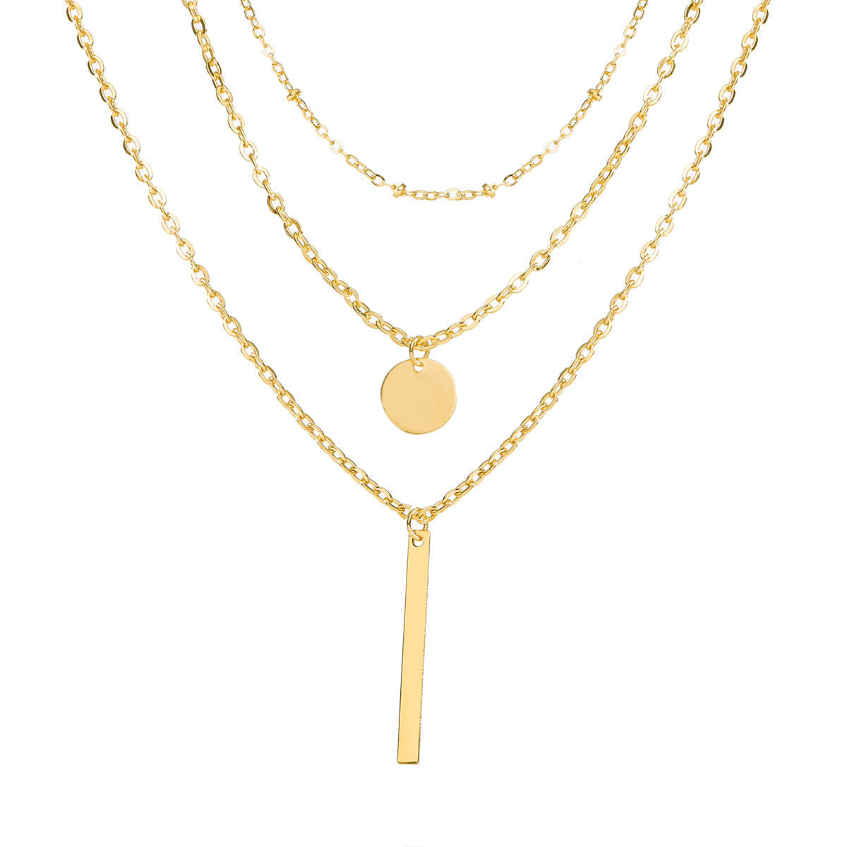 Halsband med geometriskt mönster och lager