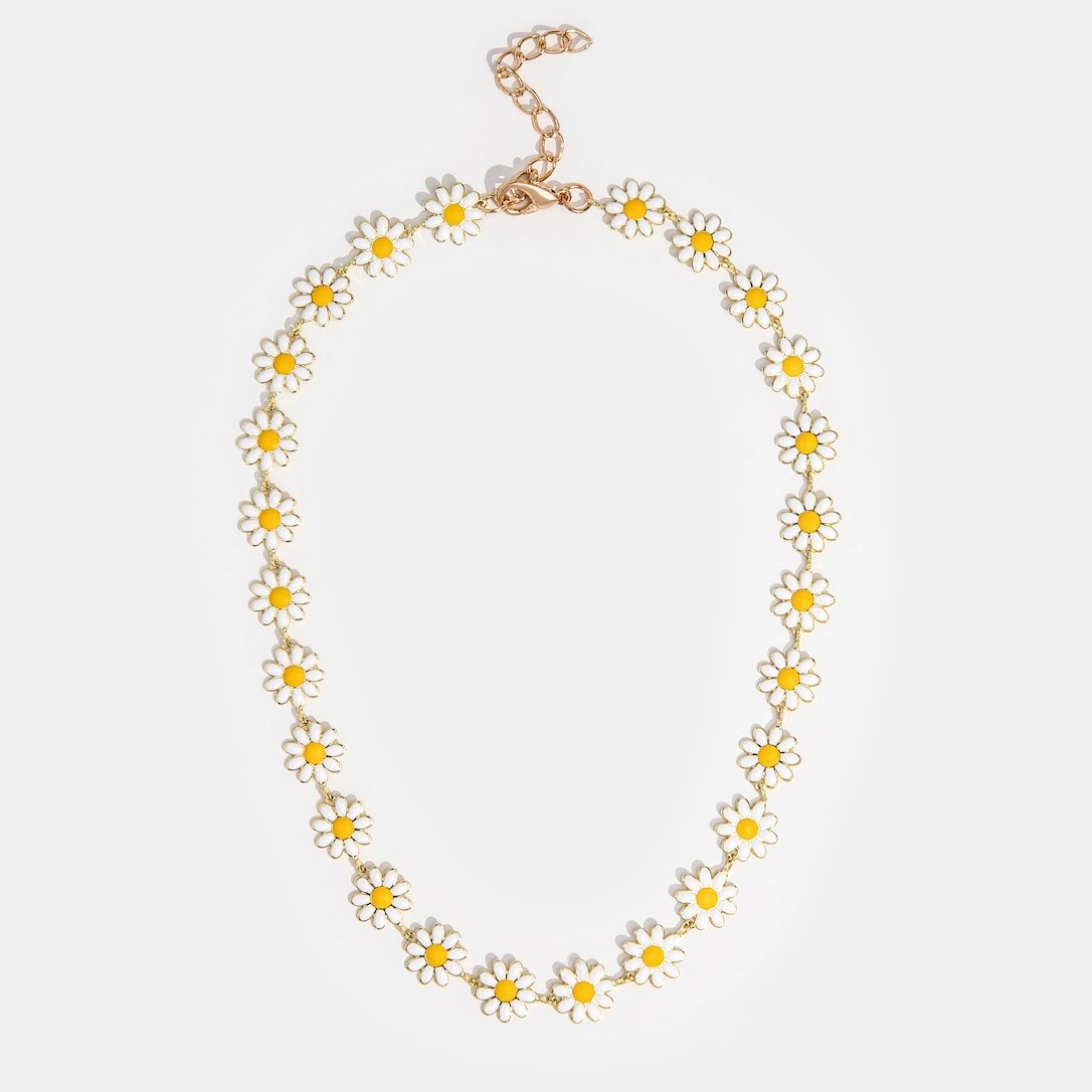Halsband med tusensköna blommor